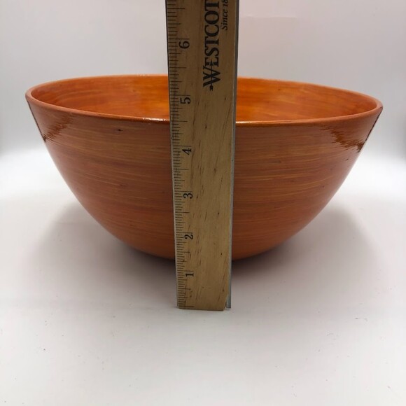 Vintage MCM Salad Bowl Set Orange Swirl Dinnerware 5 Pieces Collectible - Picture 7 of 11